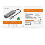 USB-концентратор Coreup 4 порта (USB 3.0 + 3xUSB 2.0) Gray