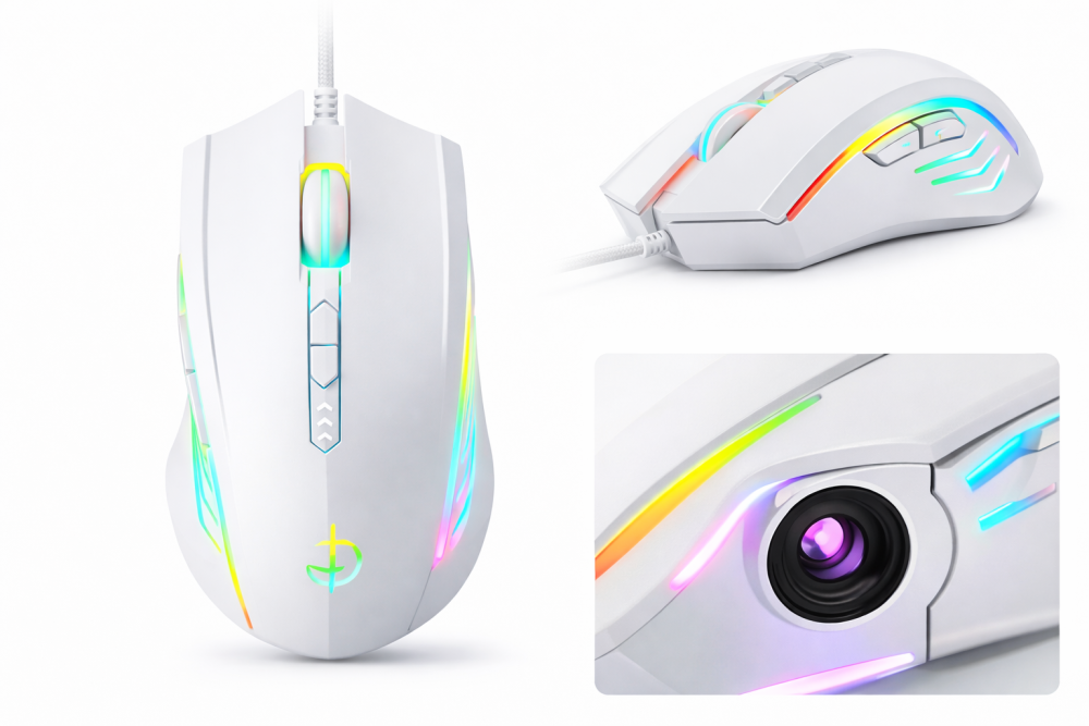 Игровая проводная мышь RGB (White Gaming Mouse)
