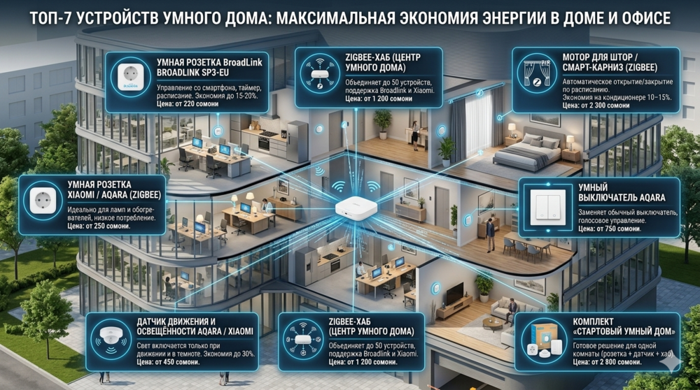 Смарт-карнизы и умный дом: как сэкономить 30% на электричестве в доме или офисе