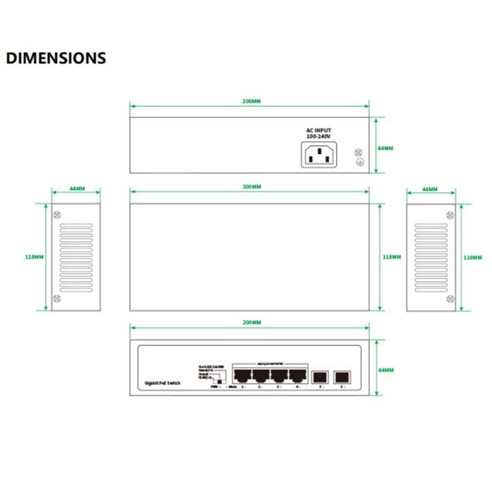 PoE-коммутатор Tiandy TC-P3S06 Spec:H/0402/AT/60
