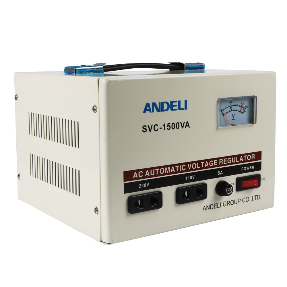 Стабилизатор Andeli SVC-1500VA (вх. 110в х1 - 220в х1) диап.вход.напр 150-250В 8А 1050Ватт