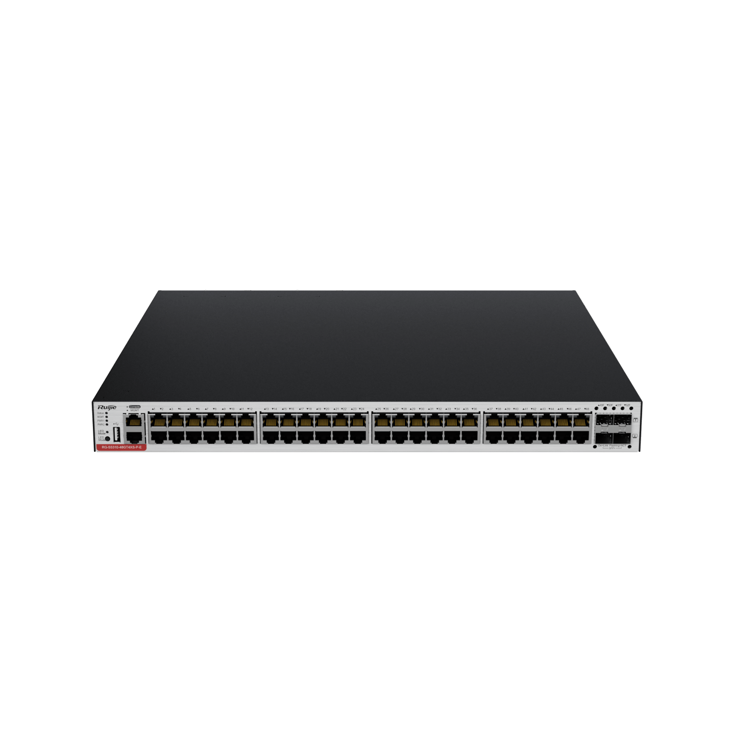 Коммутатор Ruijie RG-S5310-48GT4XS-P-E | 48 PoE+ портов, 4 10G uplink, L3, управление, VSU, до 1480Вт питания