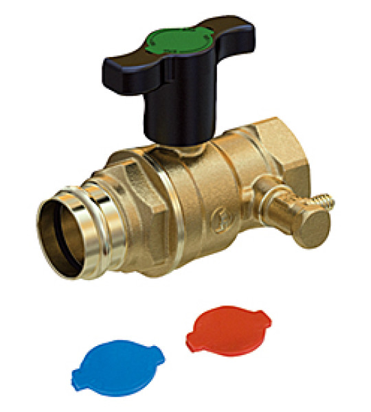 Кран шаровой пресс Giacomini R851VTS с удлиненной ручкой и сливом