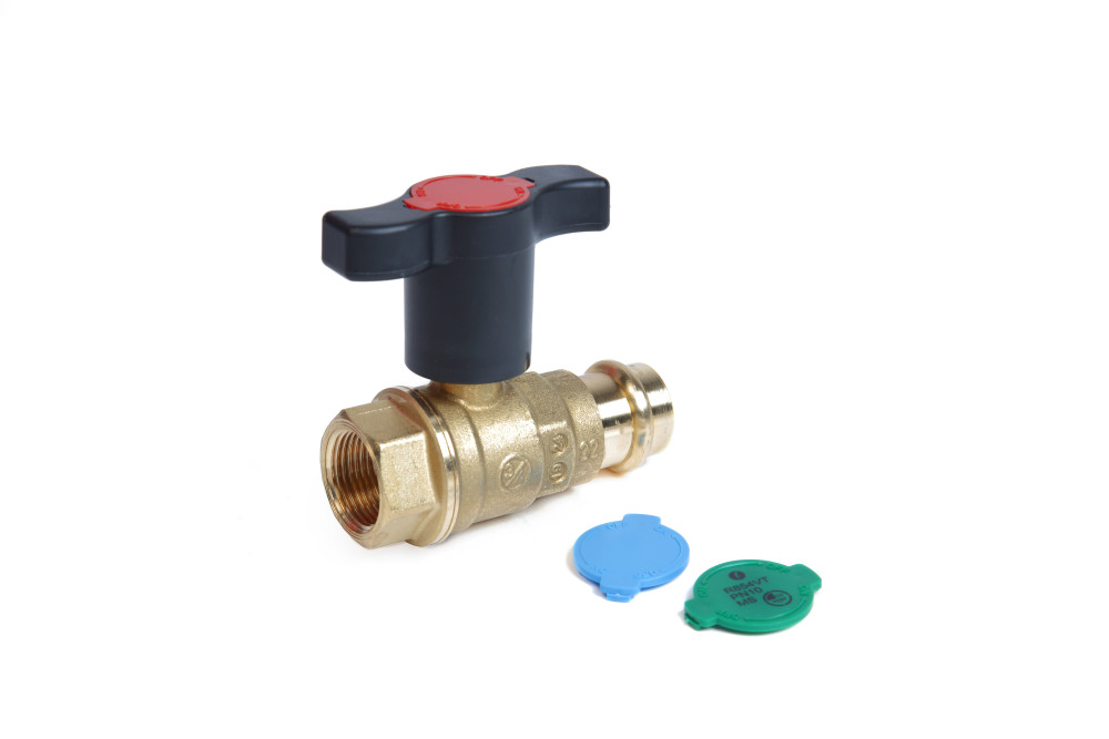 Кран шаровой Giacomini R854VT вн. резьба + пресс, с удлиненной ручкой