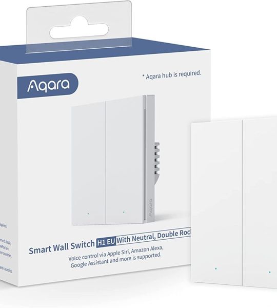AQARA WS-EUK04 Smart Wall Switch (With Neutral, Double Rocker) Выключатель двухклавишный с нейтралью