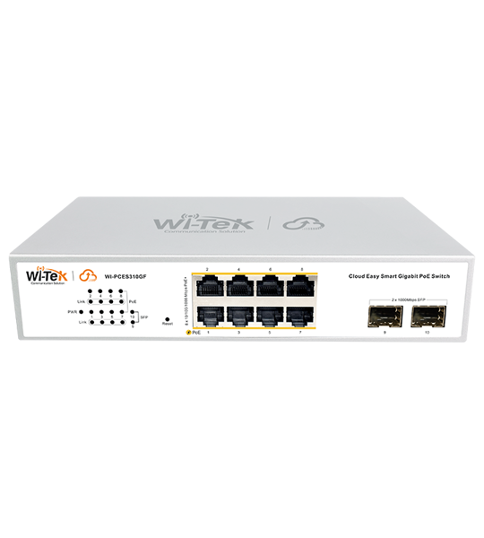 Коммутатор PoE Wi-Tek WI-PCES310GF V2 8PoE+2SFP 1Gbps