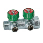 Коллектор FAR 3/4"х1/2" на 2 отвода с вентилями