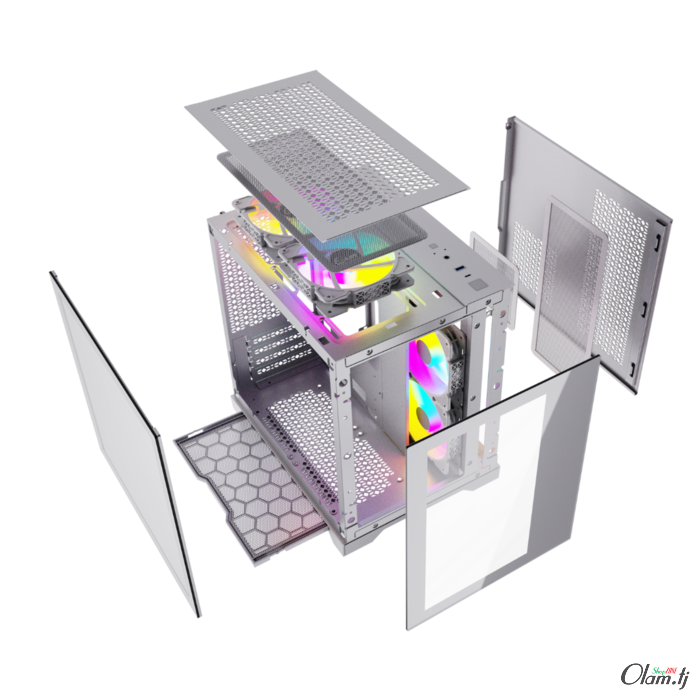 Корпус Vision Micro CVBM-L4 / CVWM-L4 Mini-Tower mATX с 4 LED вентиляторами и стеклянными панелями
