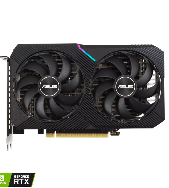 ASUS Dual GeForce RTX 3060 OC Edition 12 ГБ GDDR6 — 2× Axial‑tech вентиляторы, PCIe 4.0, HDMI 2.1, DisplayPort 1.4a