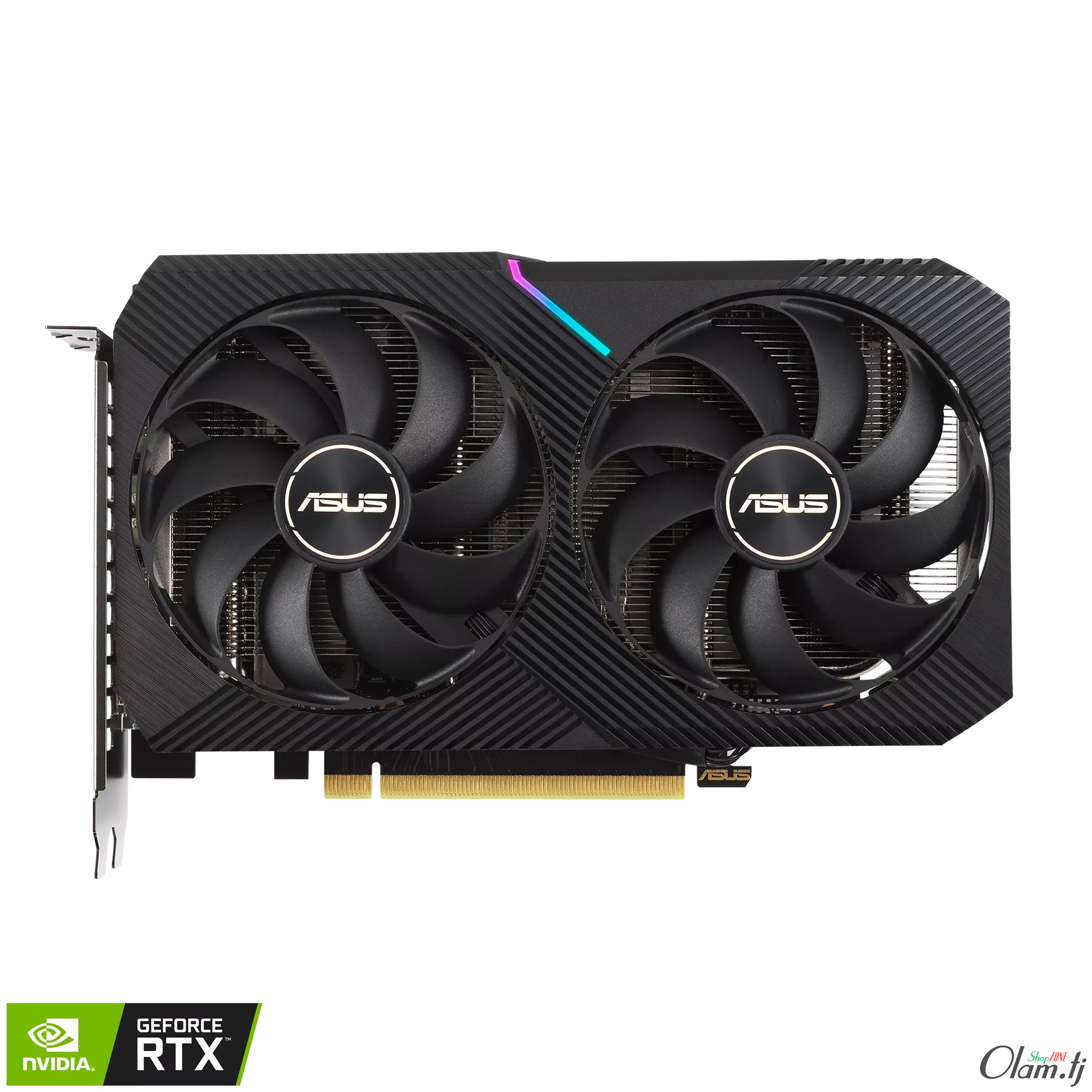 ASUS Dual GeForce RTX 3060 OC Edition 12 ГБ GDDR6 — 2× Axial‑tech вентиляторы, PCIe 4.0, HDMI 2.1, DisplayPort 1.4a