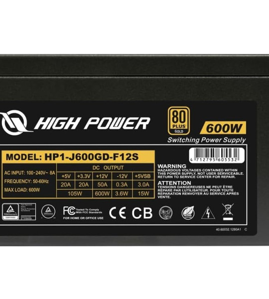 600W 80 Plus Leader Standard Power Supply