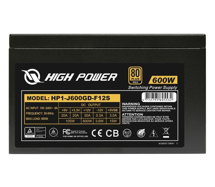 600W 80 Plus Leader Standard Power Supply