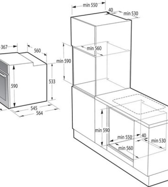 Духовой шкаф Gorenje BOSX6737E03B 77 л, Быстрый нагрев, ExtraSteam, конвекция, гриль, черный