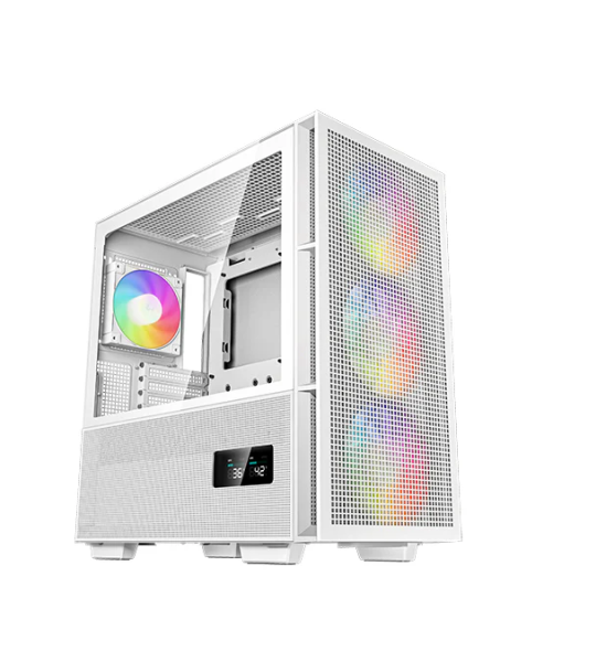 Корпус DeepCool CH560 DIGITAL WH – mid‑tower ATX/E‑ATX, 3×140 мм ARGB, гибридная боковая панель, LED‑экран, USB‑C
