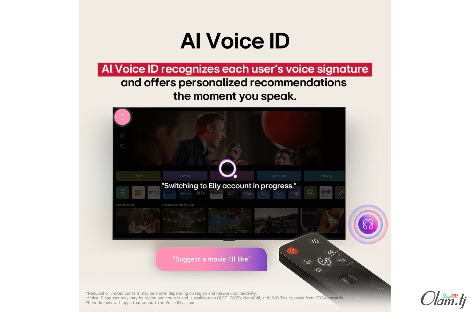 LG NanoCell 50NANO75VPA — 50 4K UHD Smart TV, HDR10 Pro, webOS ThinQ AI, Bluetooth 5.0, Magic Remote