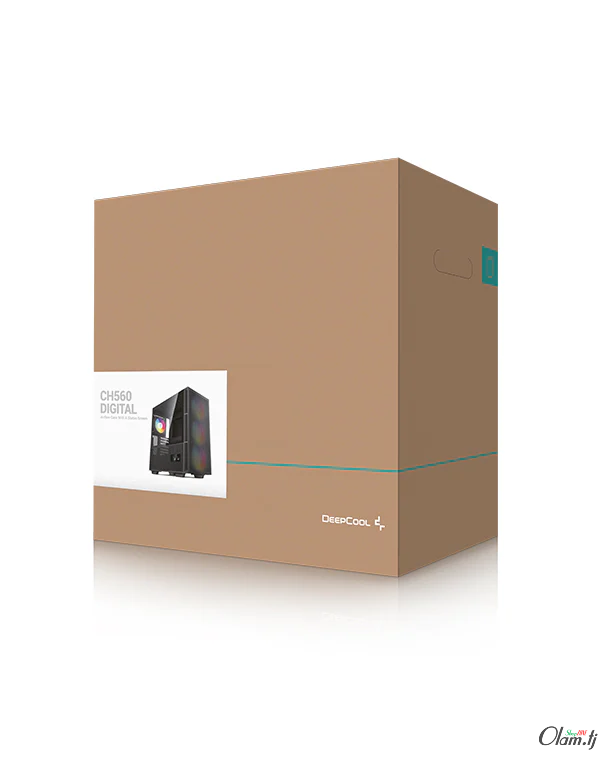 DeepCool CH560 DIGITAL – mid‑tower корпус ATX/E‑ATX, 3×140 мм ARGB‑вентиляция, гибридное стекло + LED‑экран, USB‑C