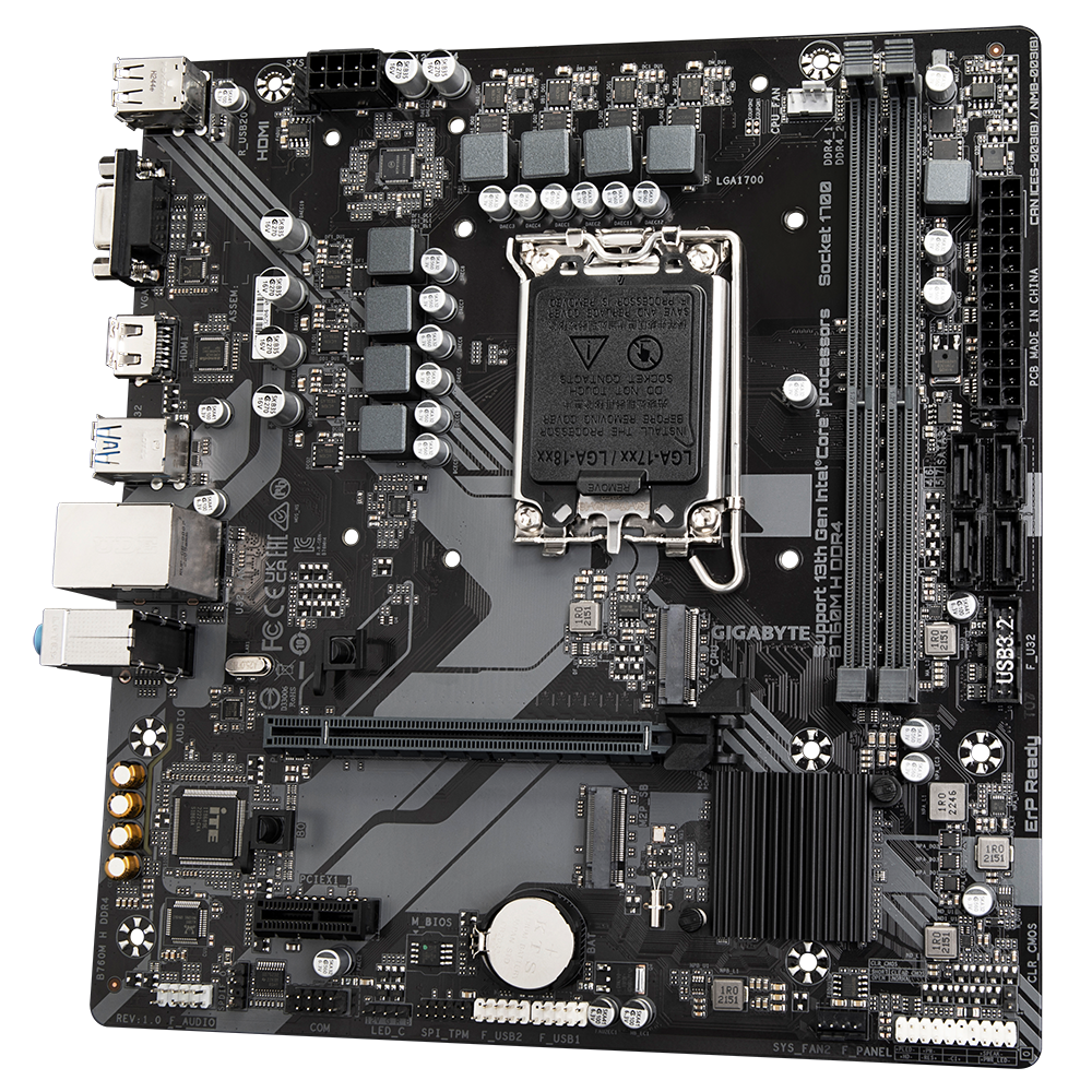 МАТЕРИНСКАЯ ПЛАТА GIGABYTE B760M H DDR4 (ВЕРСИЯ1.0) (РАЗЪЕМ LGA 1700) (MICRO-ATX)