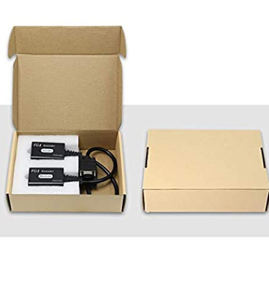 XMSJSIY VGA удлинитель Cat5e/6 до 60м, VGA-RJ45, 1080P, TX+RX, для HDTV, PS4, STB, ПК. Чёткий сигнал!