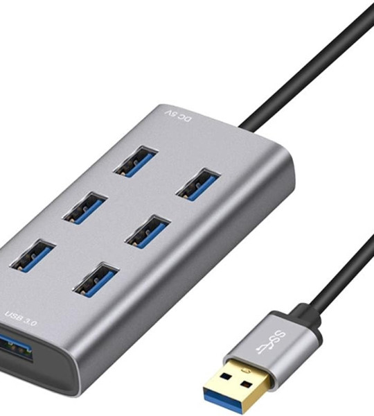 7-портовый USB-хаб TINGUT с алюминиевым корпусом — высокая скорость передачи 300 МБ/с