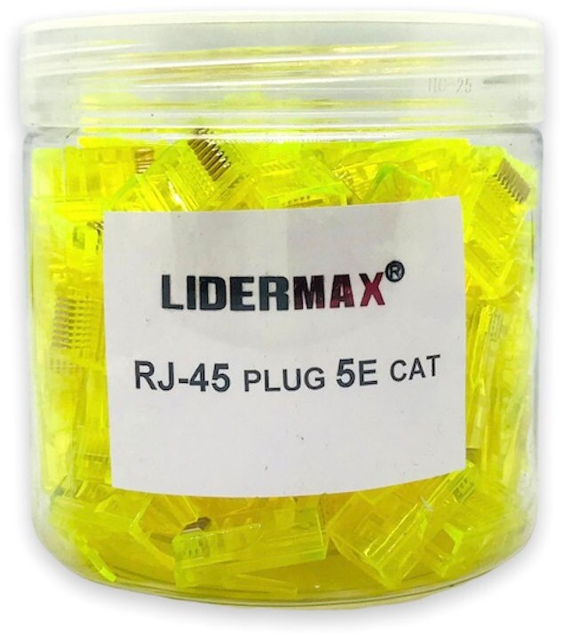 Сетевые коннекторы RJ45 LIDERMAX (97 шт) — пластиковые, для UTP кабеля