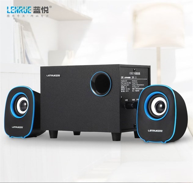 Оригинальные компьютерные колонки Lenrue C3 2.1 | Мощный бас, USB + 3.5 мм, для ПК/ноутбука/телефона