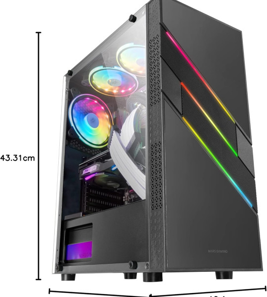 Mars Gaming MC-U3 Black and White: корпус для ПК формата ATX XL с тройной подсветкой ARGB, 12-см (MCU3)