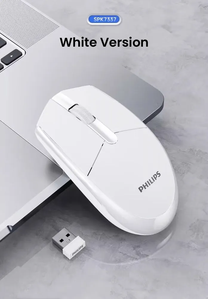 Philips Мышь беспроводная Philips SPK7337, белый / черный