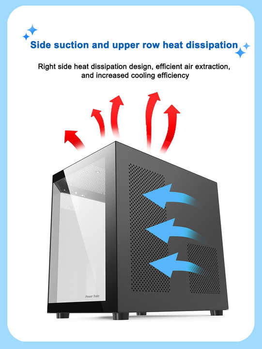 Современный двухкамерный панорамный корпус для игрового компьютера Mid-Tower ATX