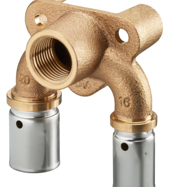 Двойной угловой установочный пресс-фитинг Giacomini RM138